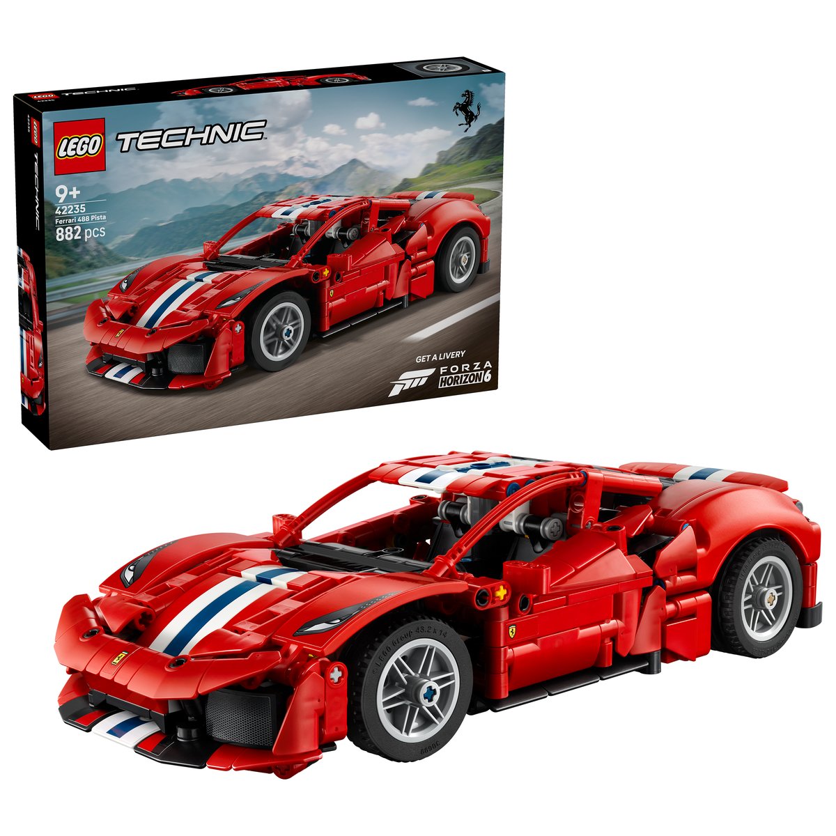 LEGO 42235 LEGO® Technic 42235 - Ferrari 488 Pista Auto – Box & Produkt