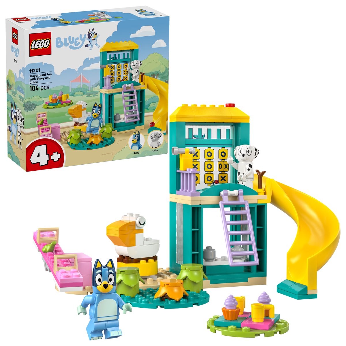 LEGO 11201 LEGO® Bluey 11201 - Bluey und Chloe auf dem Spielplatz – Box & Produkt