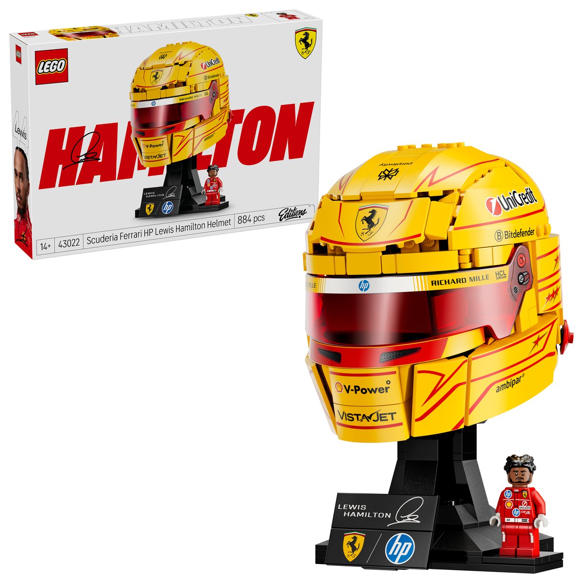 LEGO 43022 LEGO® Editions 43022 - Scuderia Ferrari HP Lewis Hamilton Helm – Box & Produkt