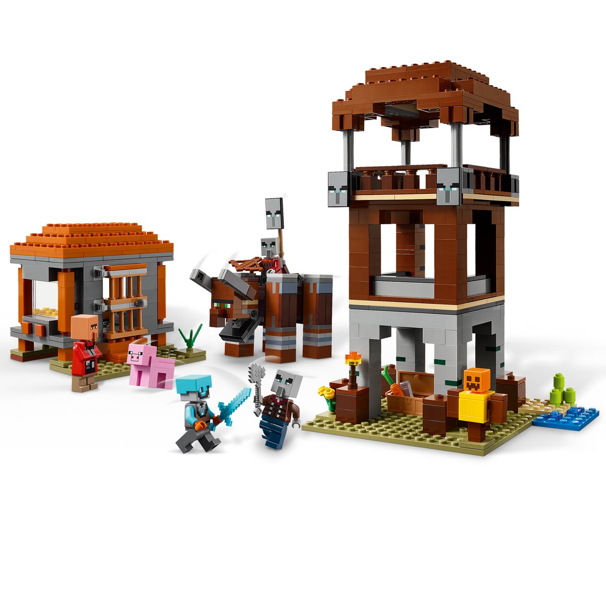 LEGO 21278 LEGO® Minecraft 21278 - Ein Verwüster am Plünderer-Außenposten – Primaeres Produktbild