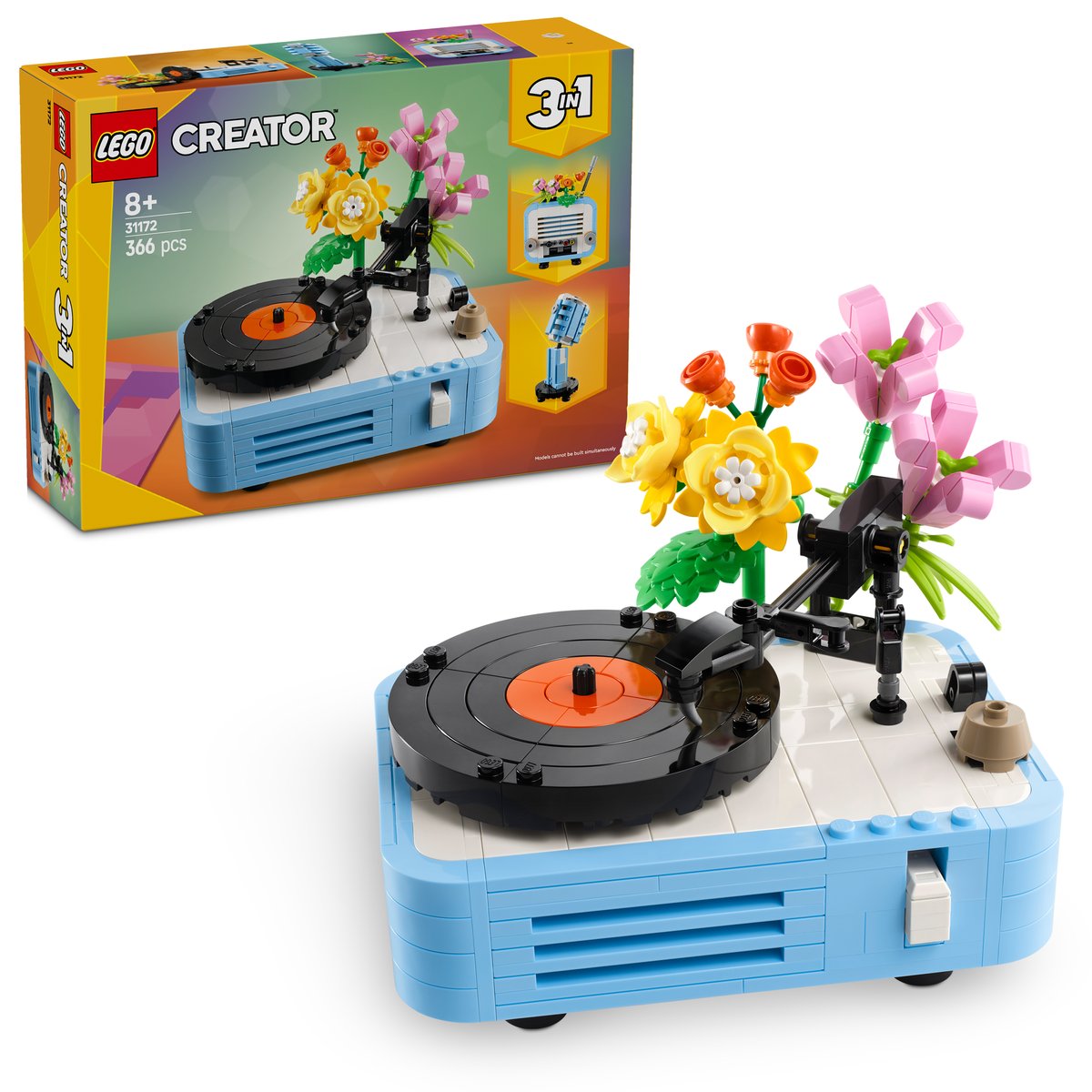 LEGO 31172 LEGO® Creator 31172 - Plattenspieler mit Blumen – Box & Produkt