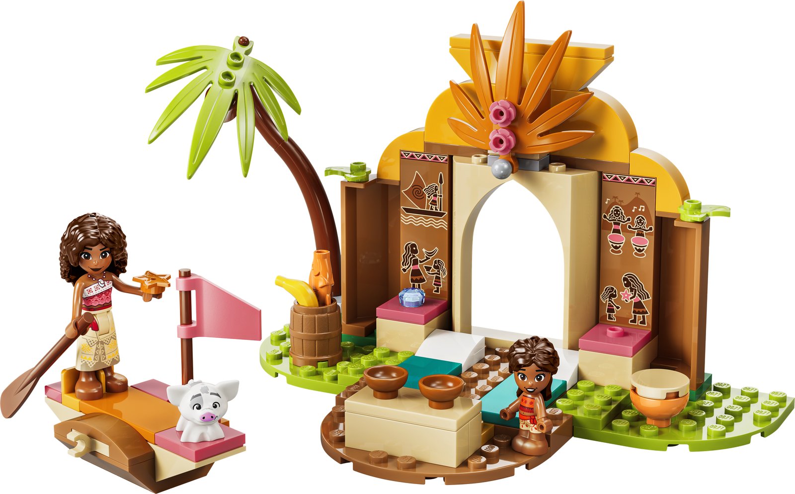 LEGO 43282 LEGO® ǀ Disney Vaiana 43282 - Vaianas Hütte und Boot – Produktfoto
