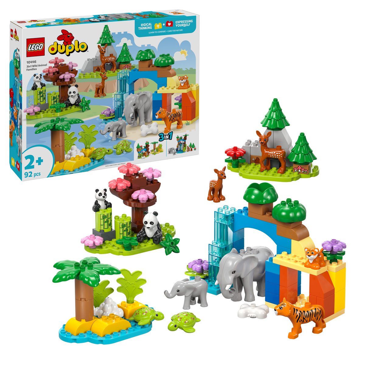LEGO 10446 LEGO® DUPLO 10446 - Wildtier-Familien 3-in-1-Set – Box & Produkt