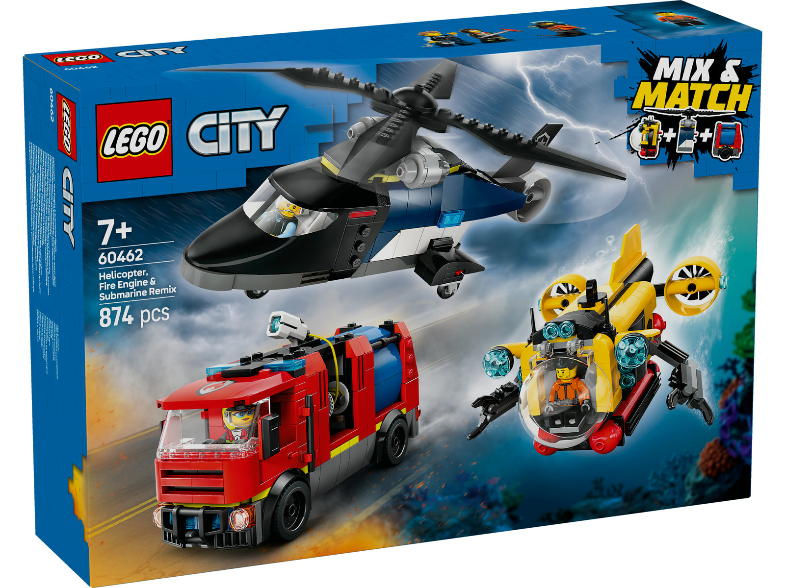 LEGO® City 60462 - Kombinationsset mit Hubschrauber, Löschauto und U-Boot