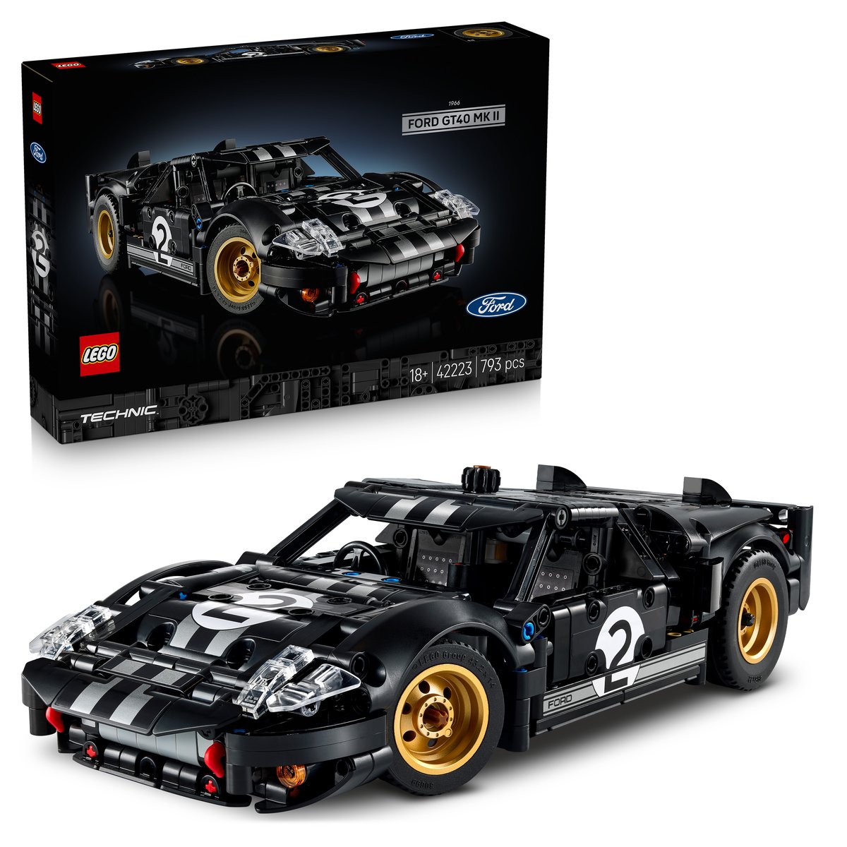 LEGO 42223 LEGO® Technic 42223 - 1966 Ford GT40 MKII Rennwagen – Box & Produkt