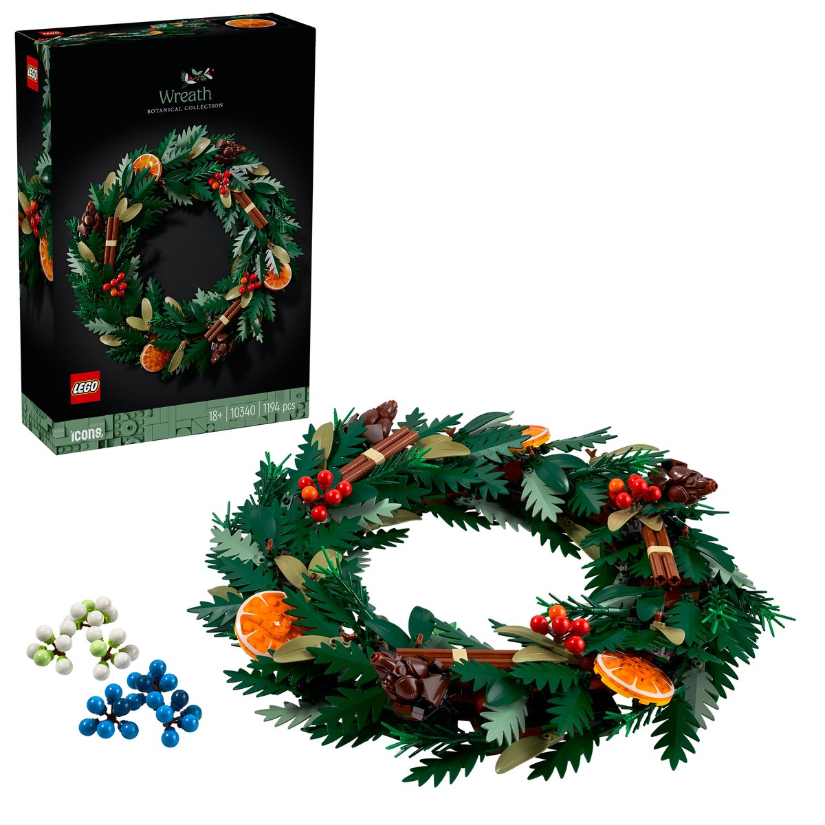 LEGO 10340 LEGO® Botanicals 10340 - Weihnachtskranz – Box & Produkt