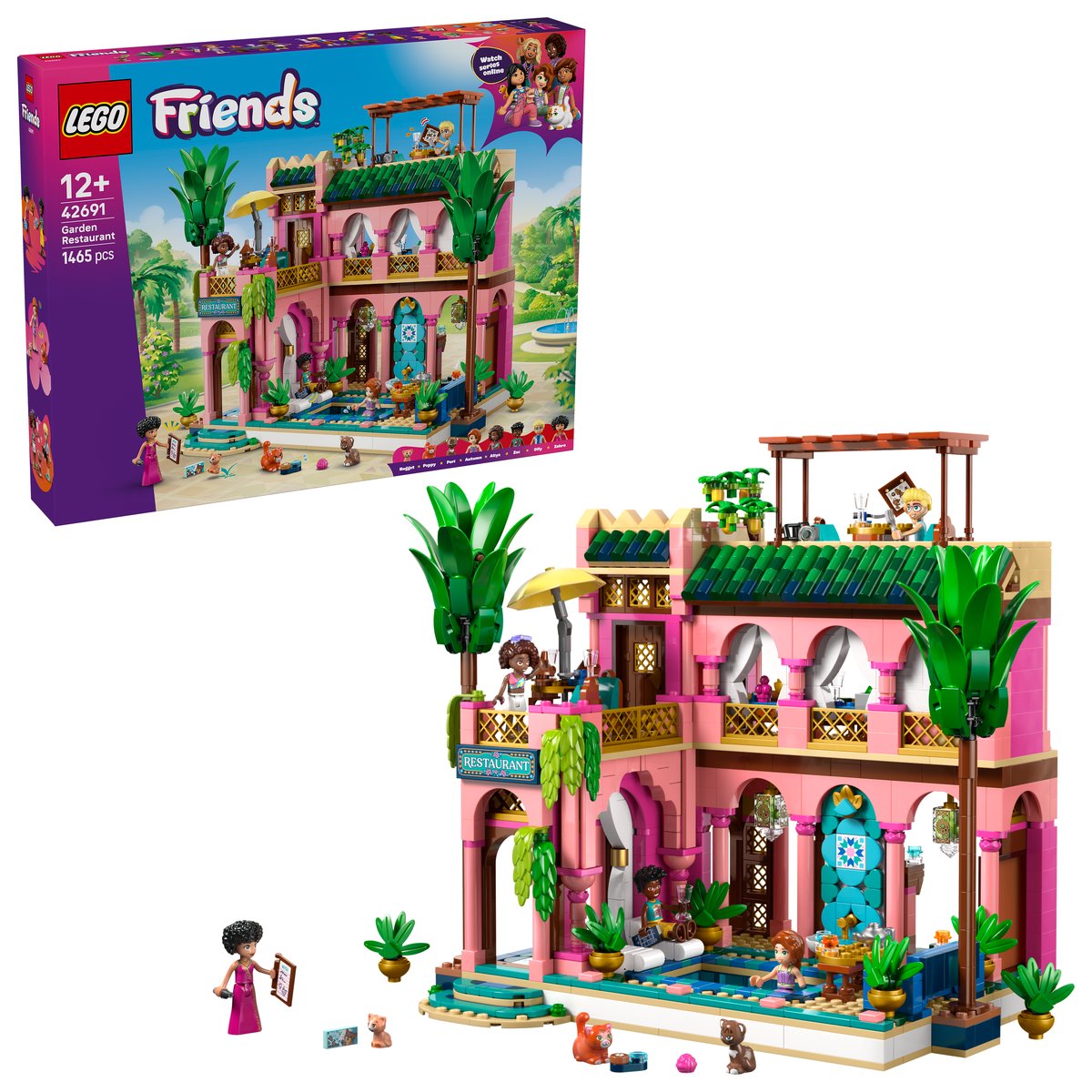 LEGO 42691 LEGO® Friends 42691 - Gartenrestaurant – Box & Produkt