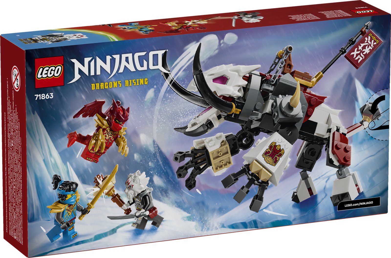 LEGO 71863 LEGO® NINJAGO® 71863 - Zilvar auf seinem Drachentier Grimtak – Verpackung hinten