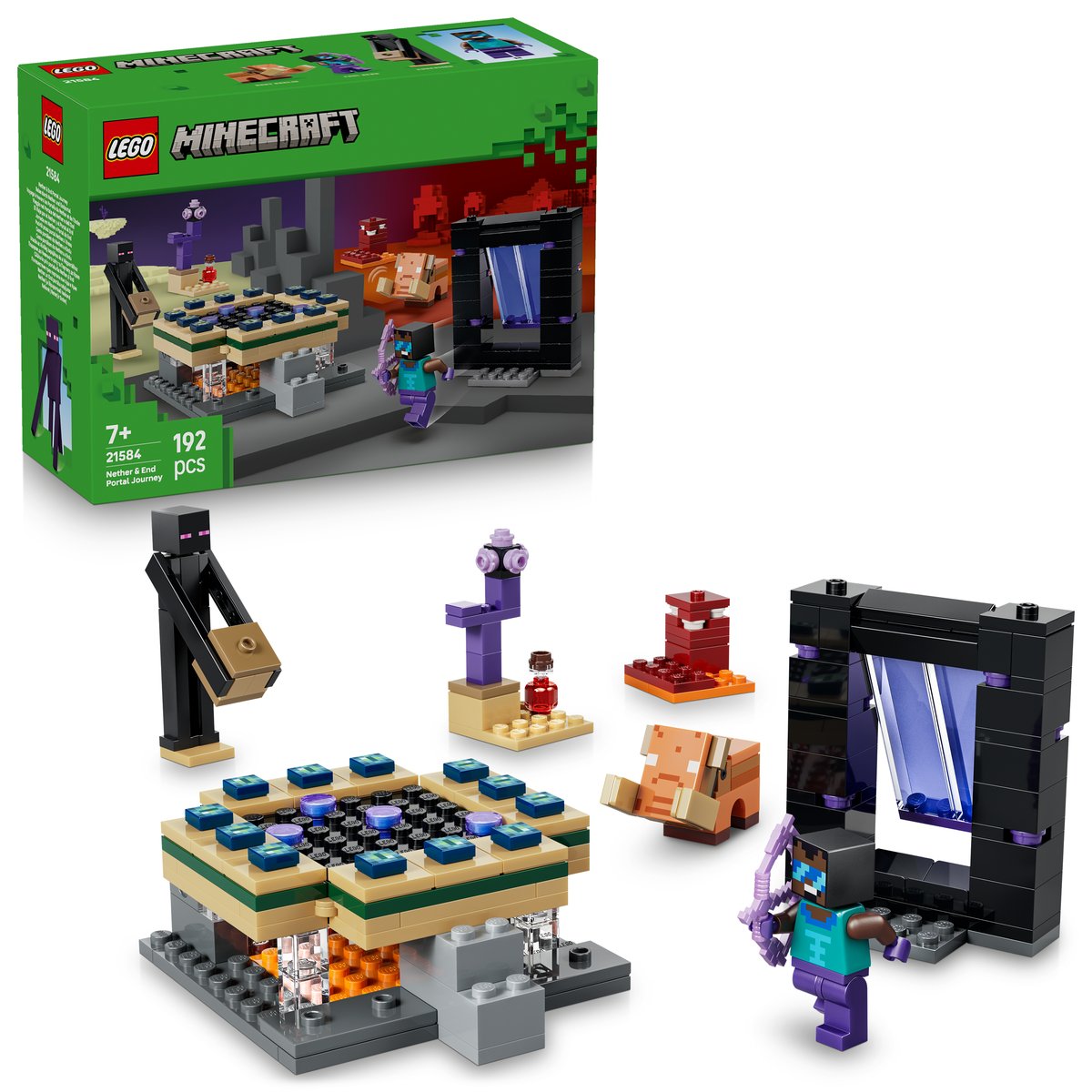 LEGO 21584 LEGO® Minecraft 21584 - Reise durch Nether und Endportal – Box & Produkt