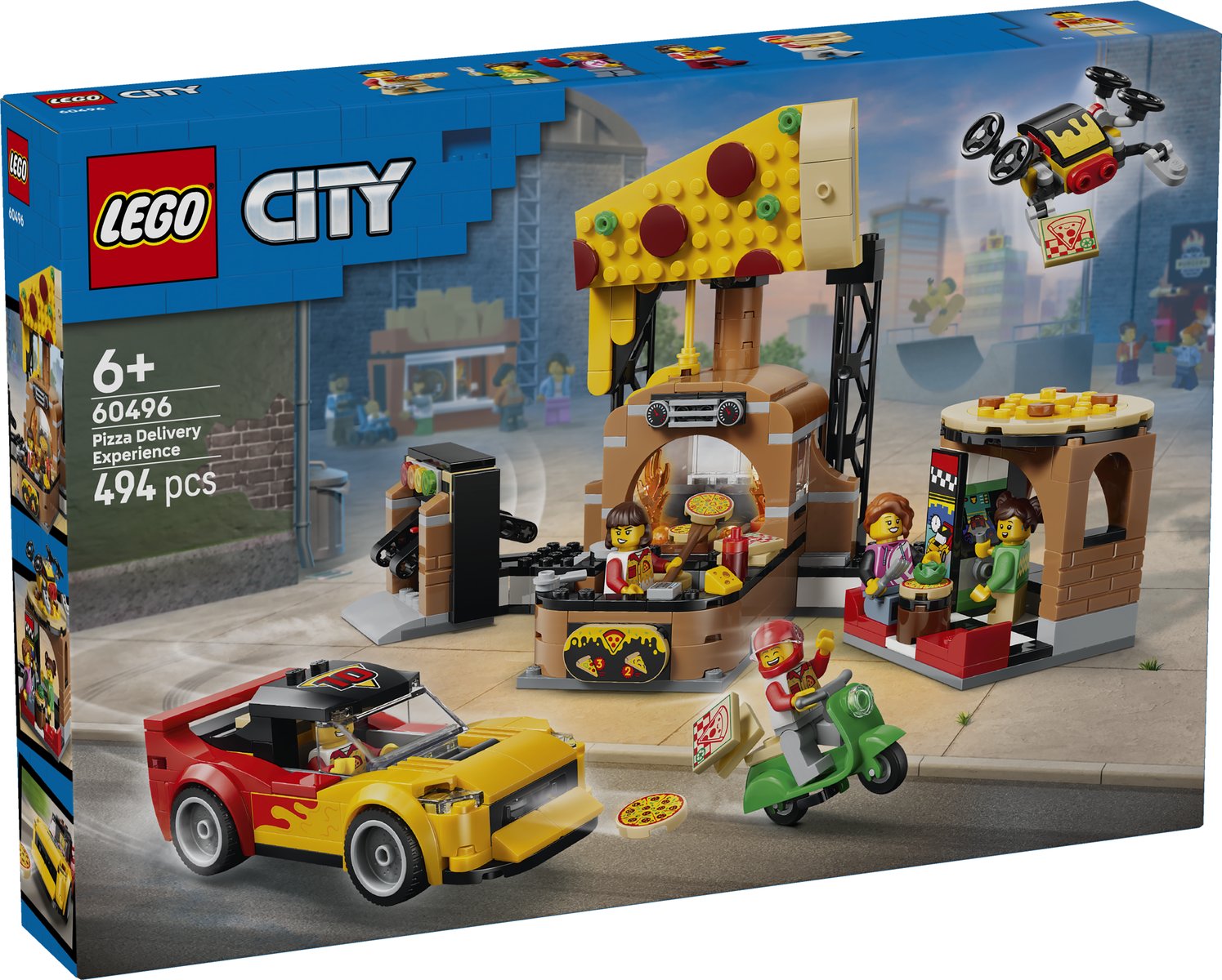 LEGO 60496 LEGO® City 60496 - Pizza-Liefererlebnis mit Fahrzeugen – Verpackung vorne