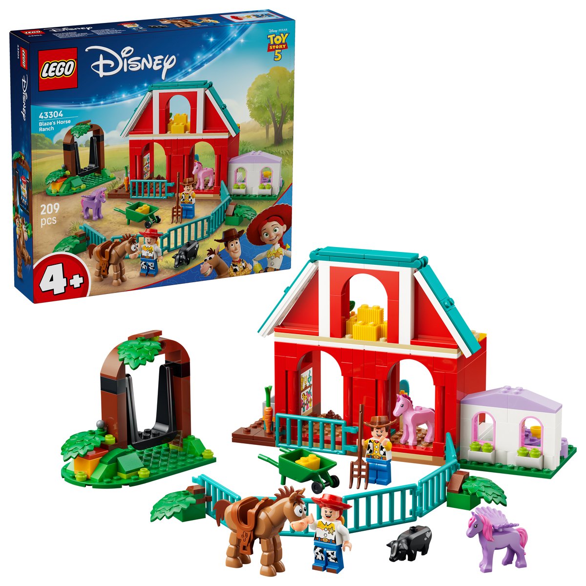 LEGO 43304 LEGO® ǀ Disney and Pixar Toy Story 5 43304 - Blazes Pferderanch – Box & Produkt