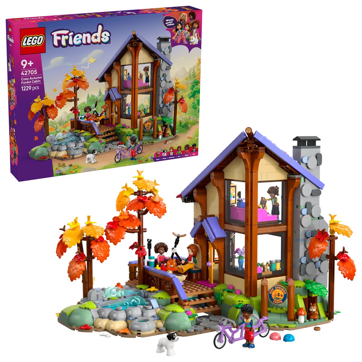 LEGO 42705 LEGO® Friends 42705 - Gemütliche Hütte im Herbstwald – Box & Produkt