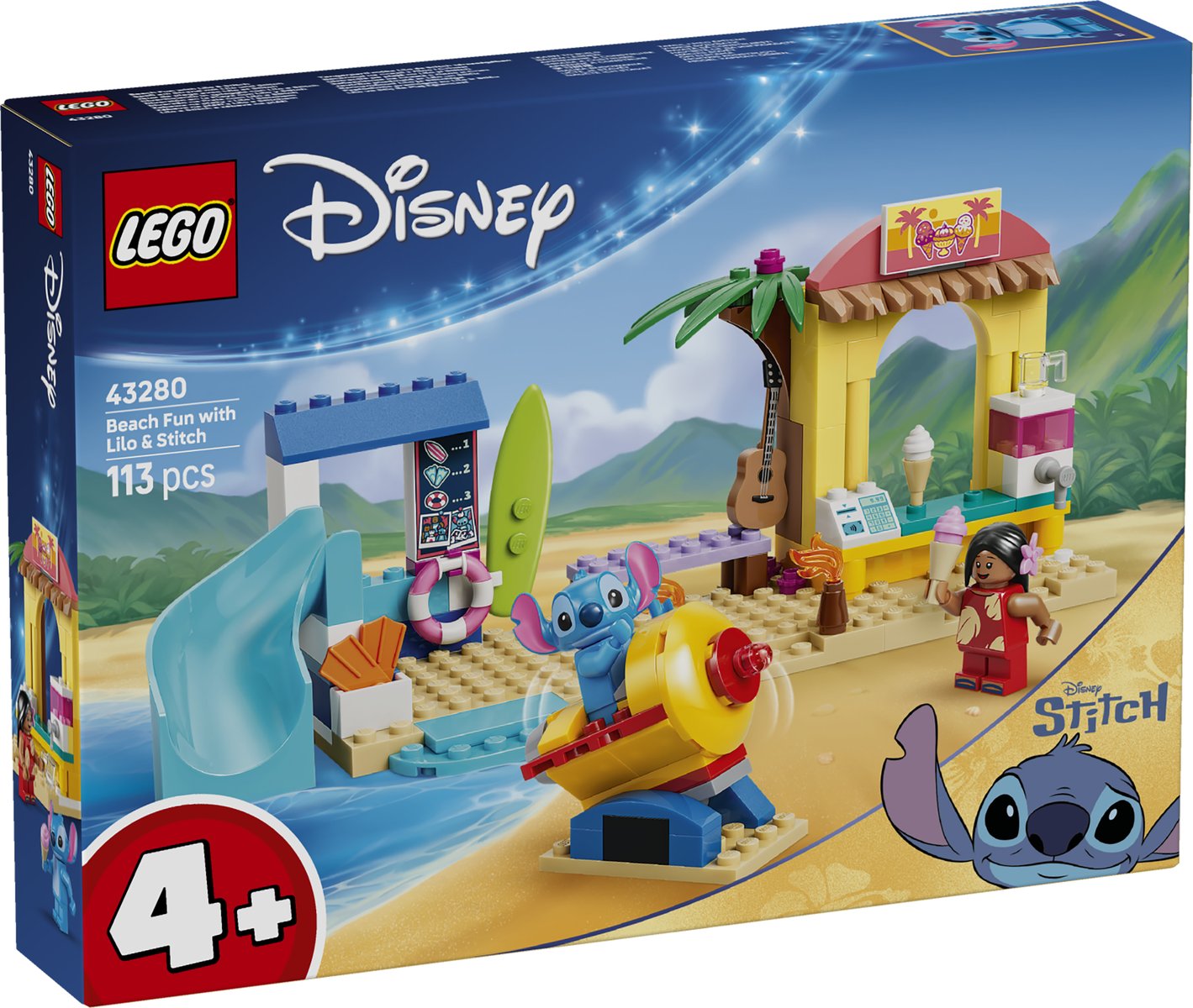 LEGO 43280 LEGO® ǀ Disney 43280 - Spaß am Strand mit Lilo und Stitch – Verpackung vorne