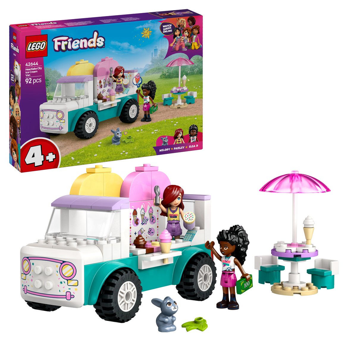 LEGO 42644 LEGO® Friends 42644 - Heartlake City Eiswagen – Box & Produkt
