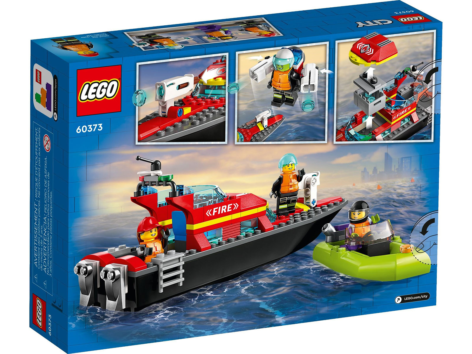 LEGO® City 60373 - Feuerwehrboot LEGO® City 60373 - Feuerwehrboot - Box Back