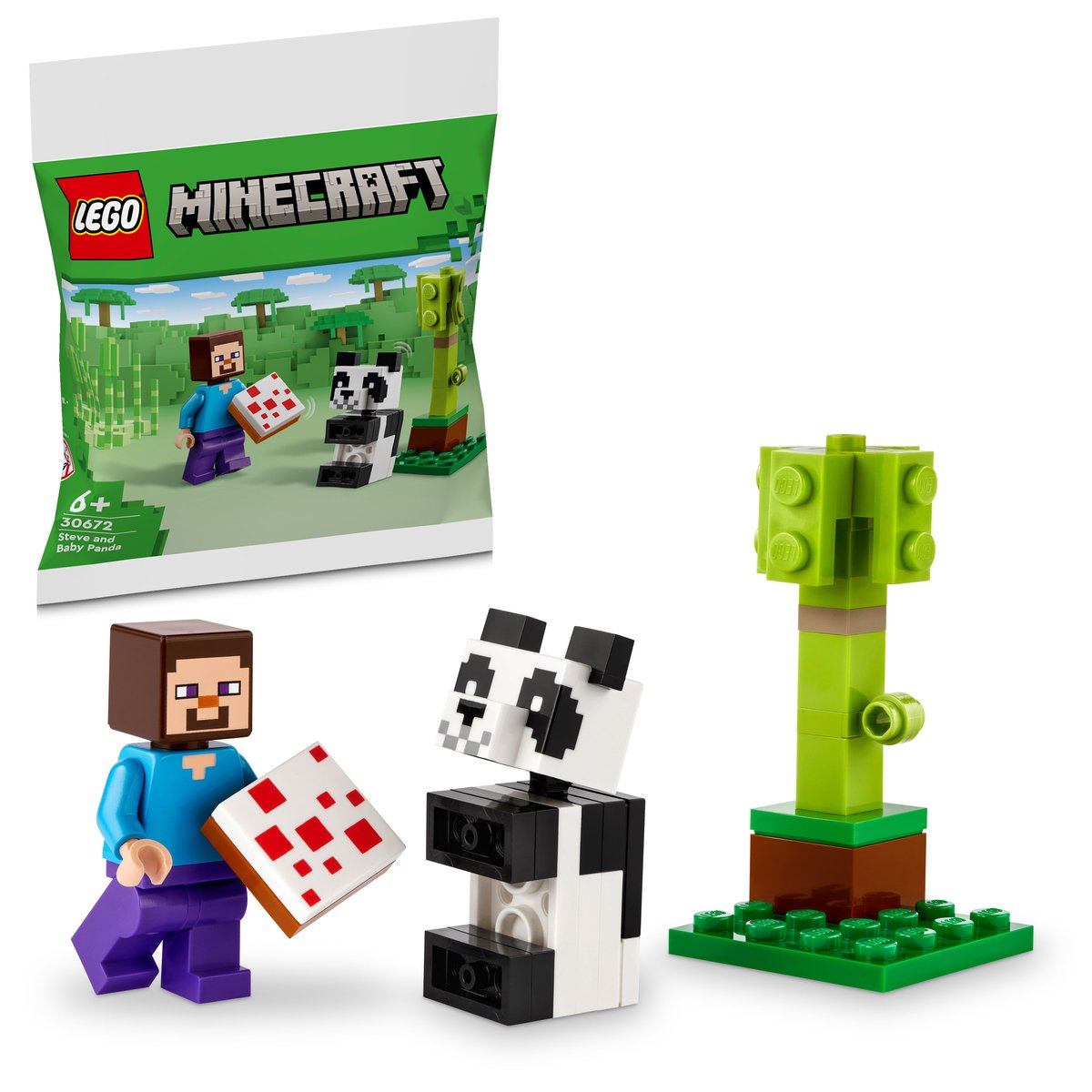 LEGO 30672 LEGO® Minecraft 30672 - Steve mit Baby-Panda – Box & Produkt