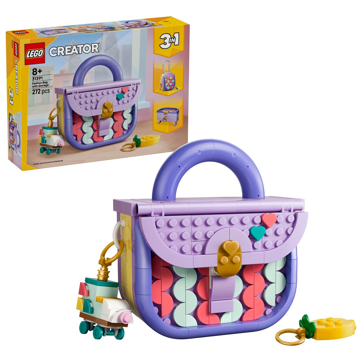 LEGO 31391 LEGO® Creator 31391 - Modische Tasche mit Staufach – Box & Produkt