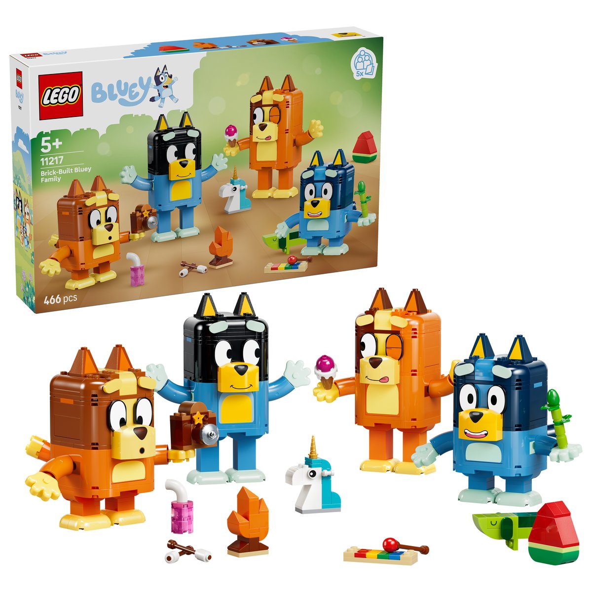 LEGO 11217 LEGO® 11217 - Blueys Familie aus LEGO Steinen – Box & Produkt