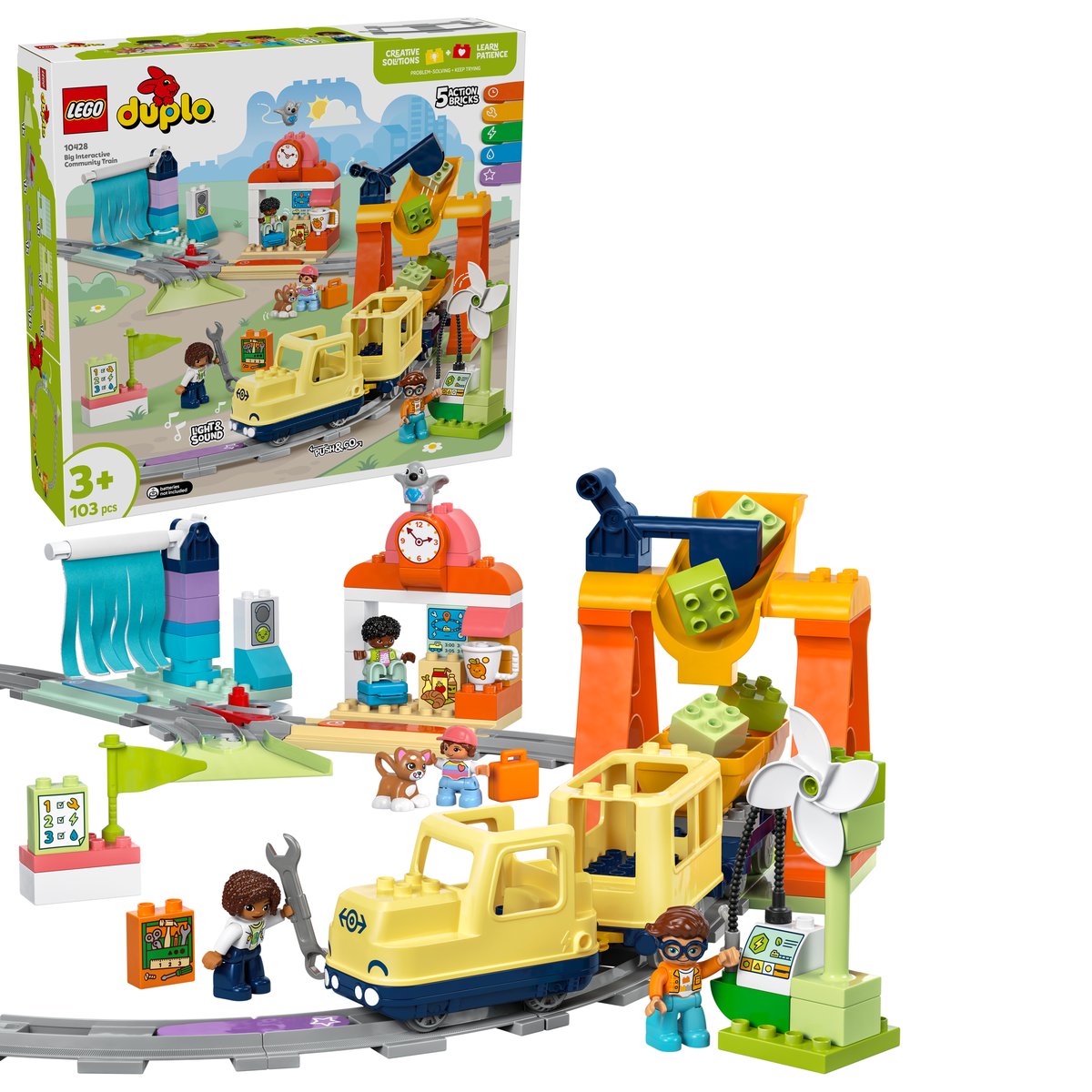 LEGO 10428 LEGO® DUPLO 10428 - Große interaktive Eisenbahn – Box & Produkt