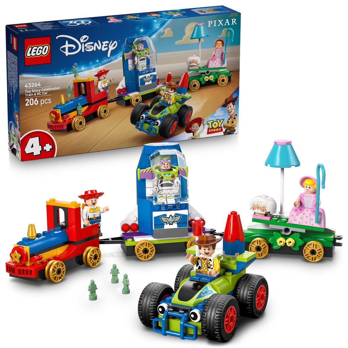 LEGO 43264 LEGO® Disney Pixar 43264 - Partyzug und das Auto RC aus Toy Story – Box & Produkt