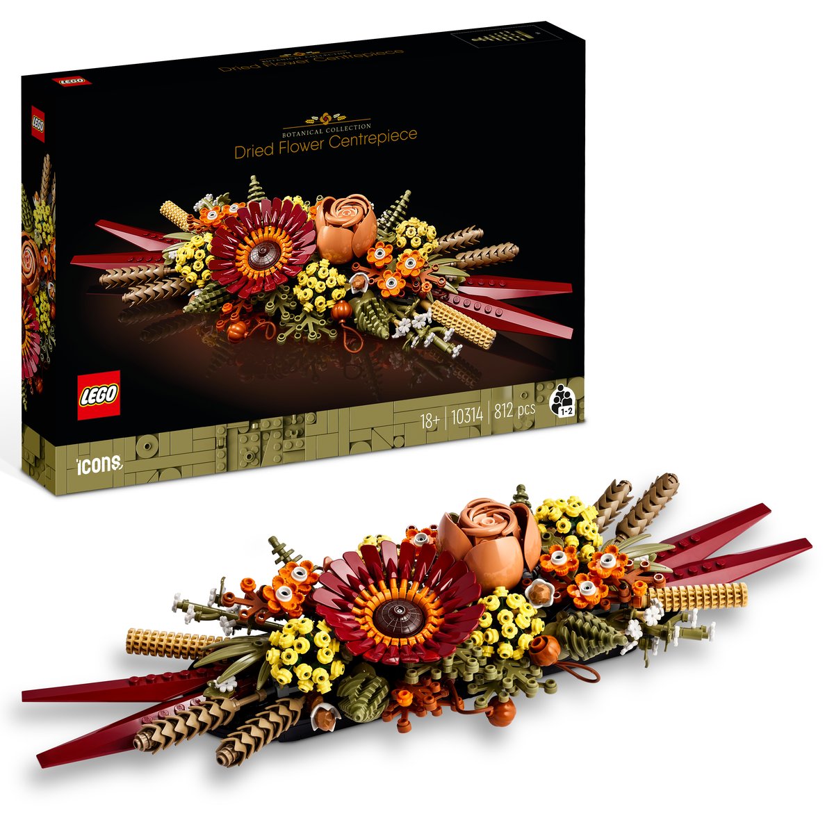 LEGO 10314 LEGO® Botanicals 10314 - Trockenblumengesteck – Box & Produkt