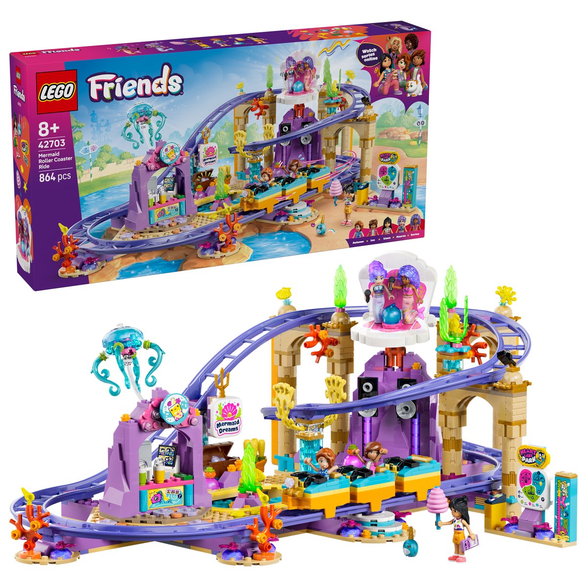 LEGO 42703 LEGO® Friends 42703 - Meerjungfrauen-Achterbahn – Box & Produkt