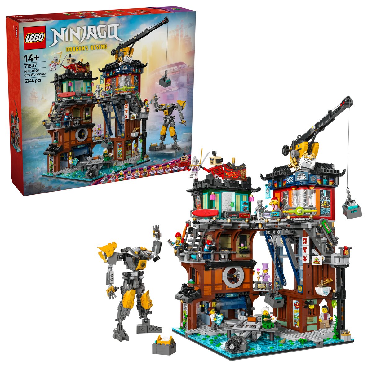 LEGO 71837 LEGO® Ninjago 71837 - NINJAGO® City Werkstätten – Box & Produkt
