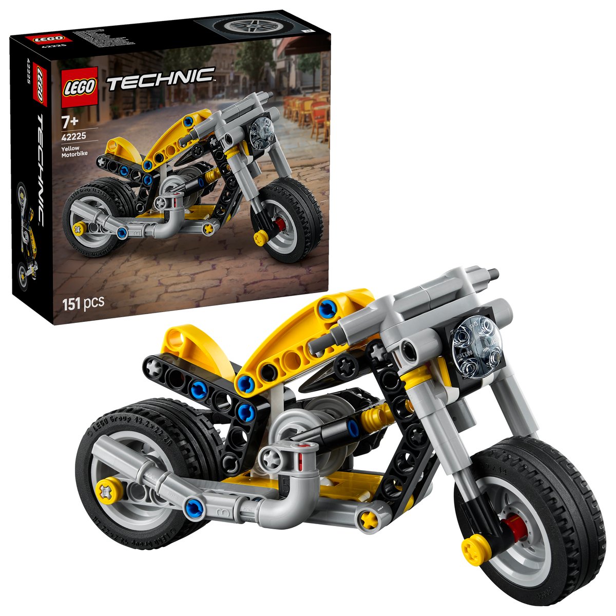 LEGO 42225 LEGO® Technic 42225 - Gelbes Motorrad – Box & Produkt