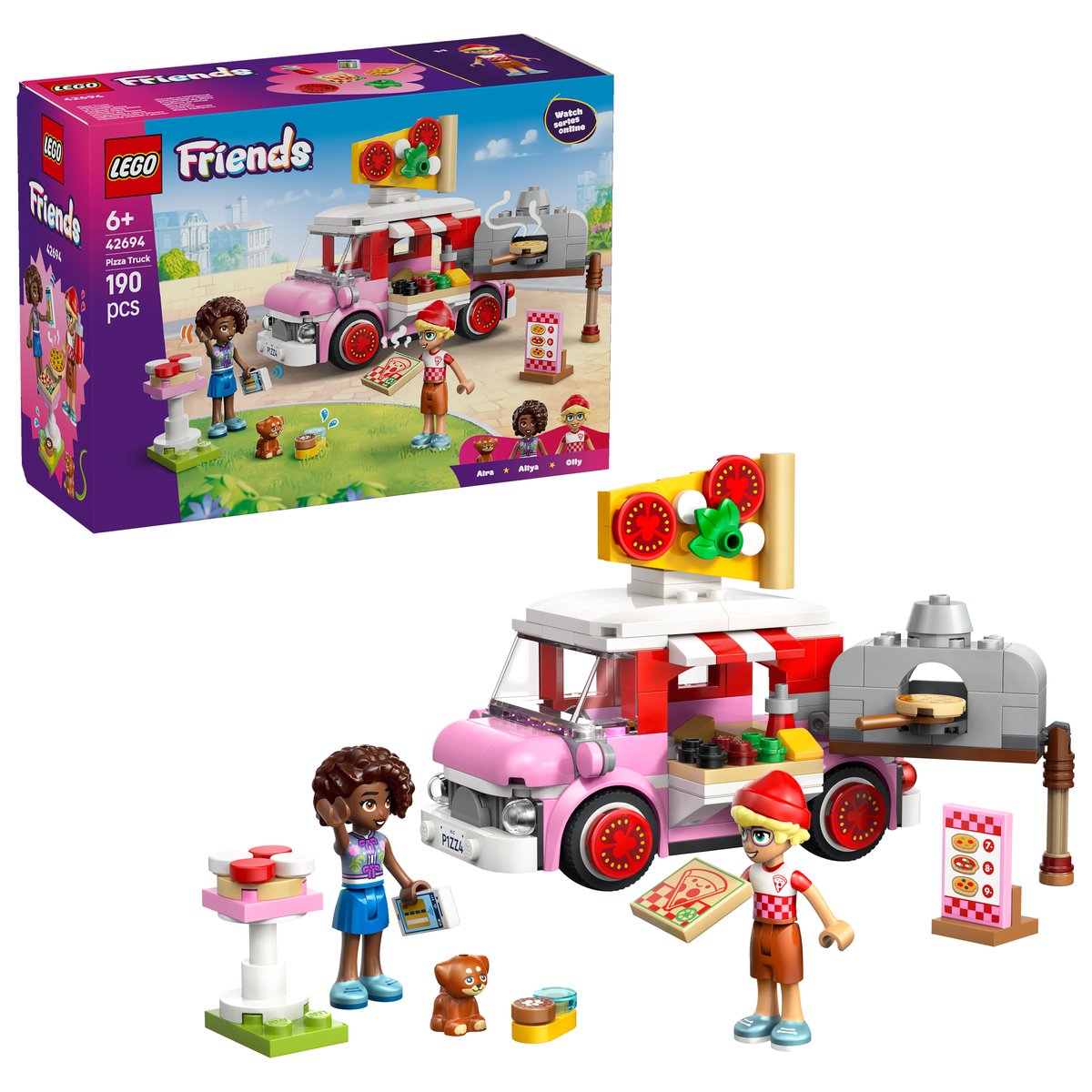 LEGO 42694 LEGO® Friends 42694 - Pizzawagen – Box & Produkt