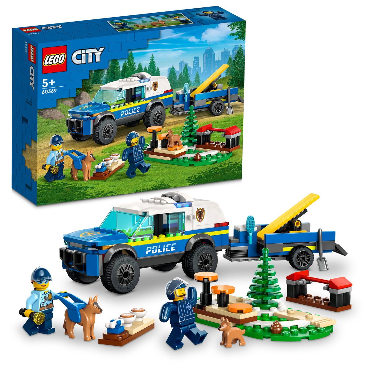 LEGO 60369 LEGO® City 60369 - Mobiles Polizeihunde-Training – Box & Produkt