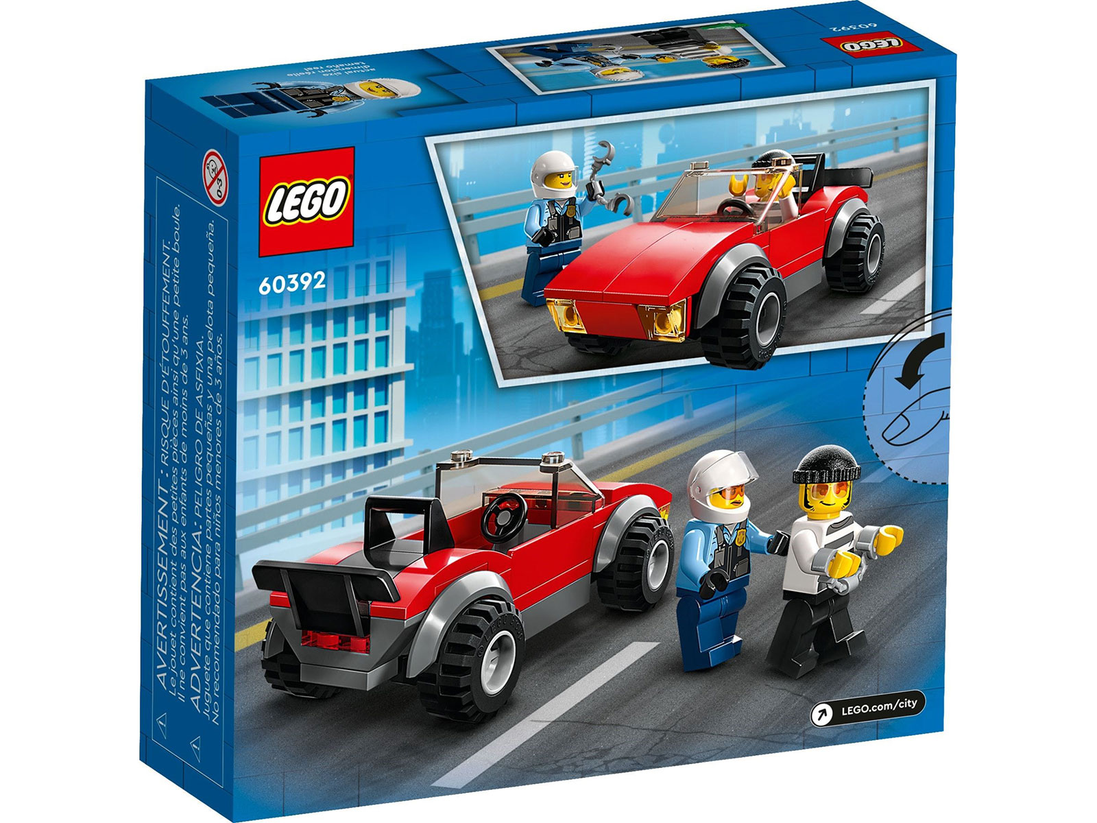 LEGO® City 60392 -Verfolgungsjagd mit dem Polizeimotorrad - Box Back