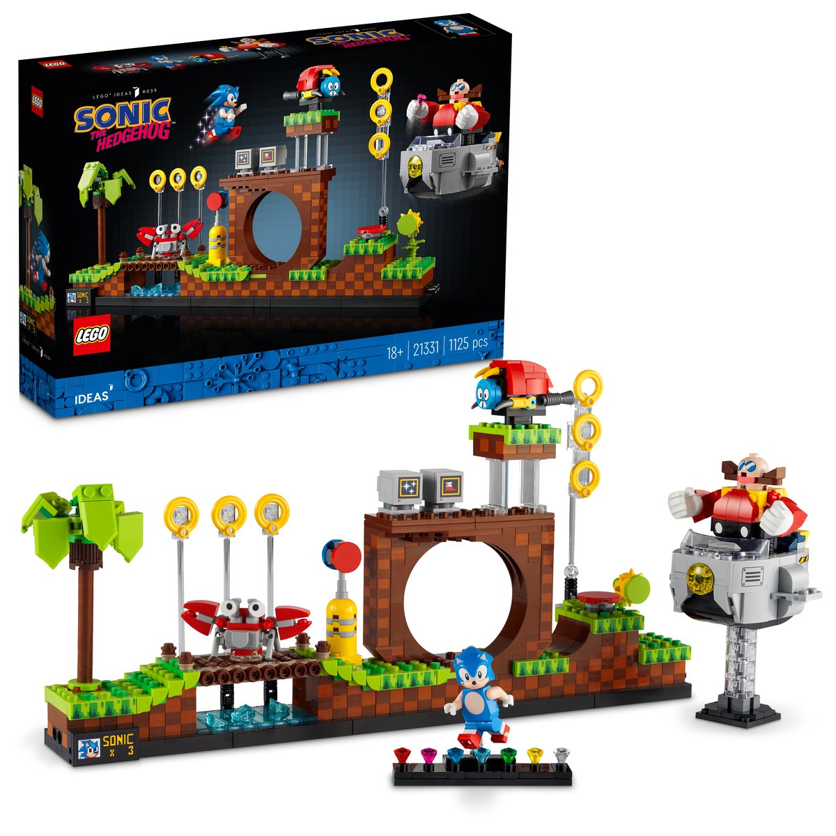 LEGO 21331 LEGO® Ideas 21331 - Sonic the Hedgehog™ – Green Hill Zone – Box & Produkt