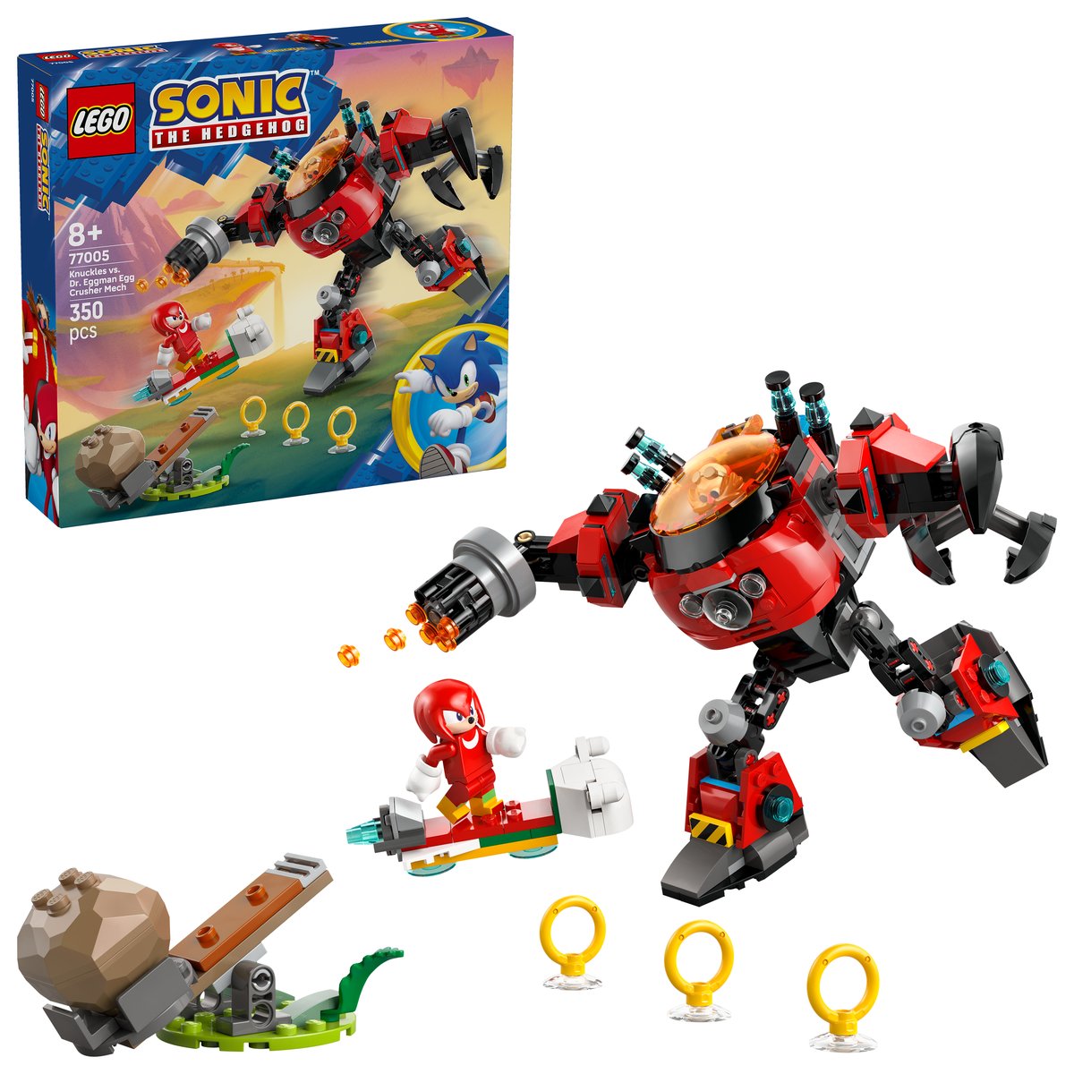 LEGO 77005 LEGO® Sonic 77005 - Knuckles vs. Dr. Eggmans Egg Crusher Mech – Box & Produkt