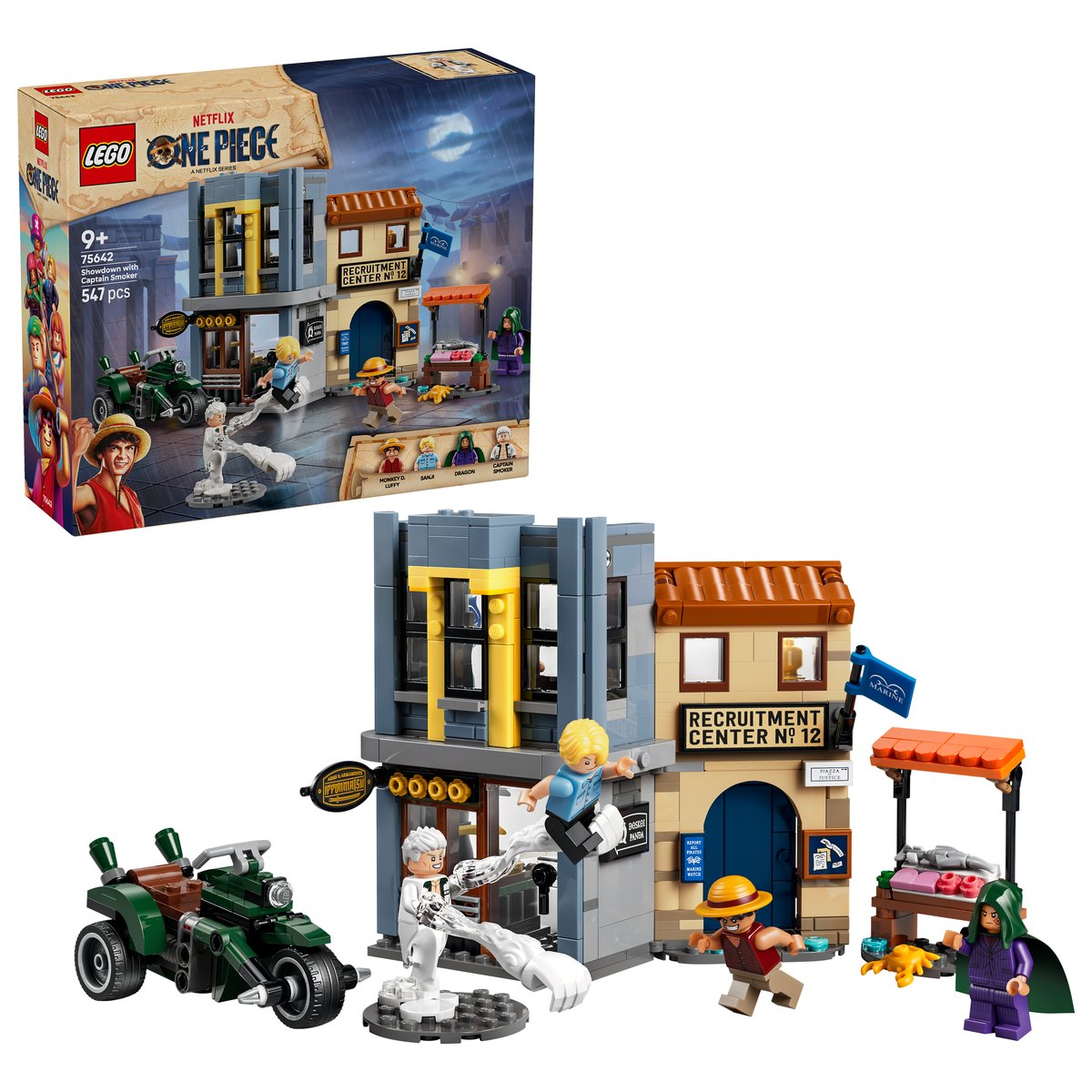 LEGO 75642 LEGO® ONE PIECE 75642 - Showdown mit Kapitän Smoker – Box & Produkt