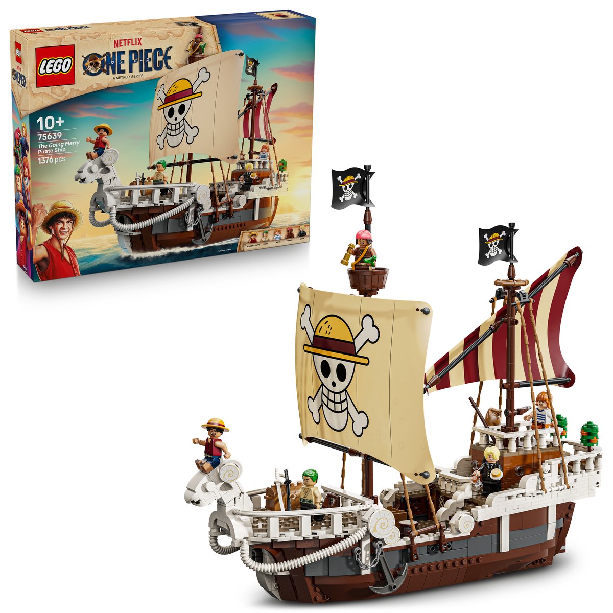 LEGO 75639 LEGO® ONE PIECE 75639 - Das Piratenschiff Flying Lamb – Box & Produkt