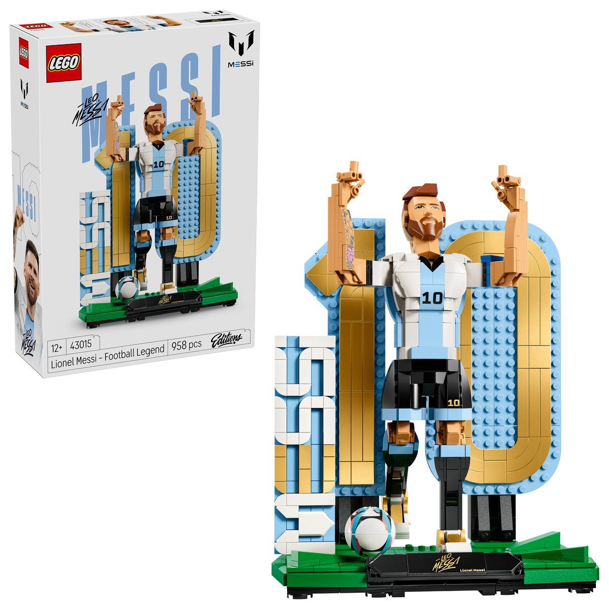 LEGO 43015 LEGO® Editions 43015 - Lionel Messi – Fußballlegende – Box & Produkt