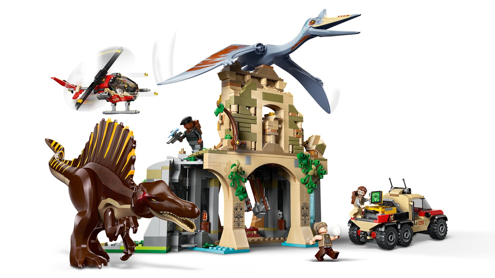 LEGO 76976 LEGO® Jurassic World 76976 - Spinosaurier & Quetzalcoatlus: Hubschrauber-Einsatz – Detailansicht 2