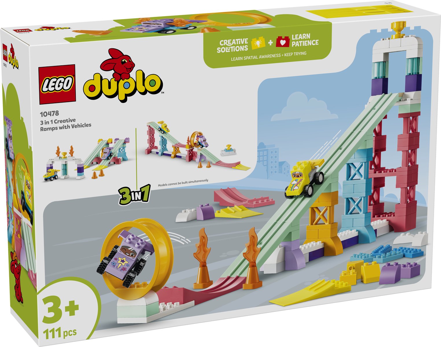 LEGO 10478 LEGO® DUPLO® Town 10478 - Kreative Sprungschanzen mit kleinen Flitzern 3-in-1-Set – Verpackung vorne