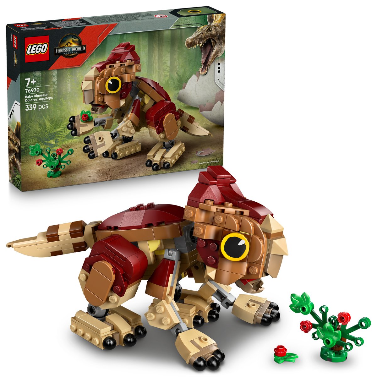 LEGO 76970 LEGO® Jurassic World 76970 - Babydinosaurier Dolores: Aquilops – Box & Produkt