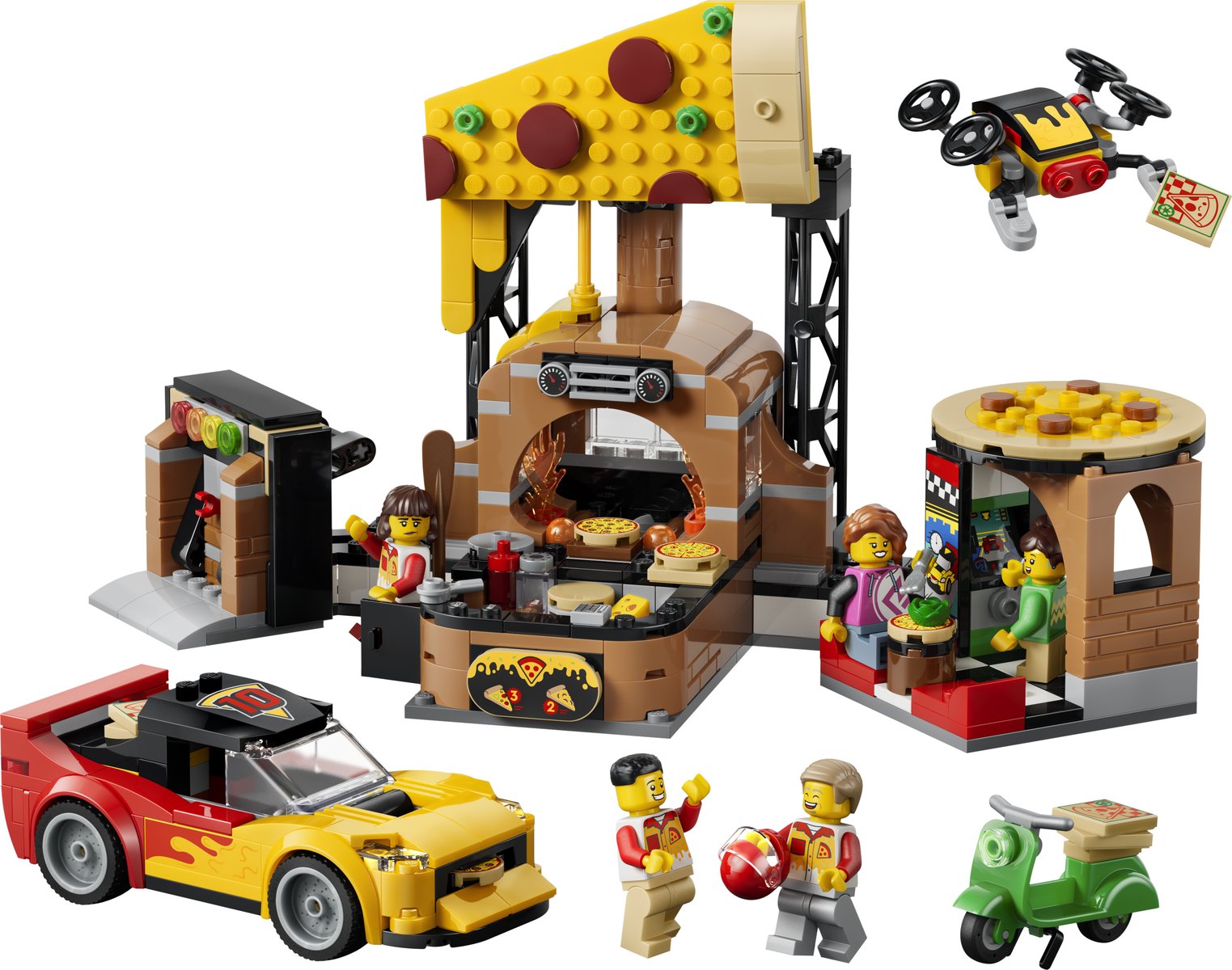 LEGO 60496 LEGO® City 60496 - Pizza-Liefererlebnis mit Fahrzeugen – Produktfoto
