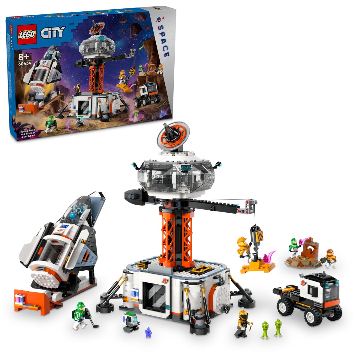 LEGO 60434 LEGO® City 60434 - Raumbasis mit Startrampe – Box & Produkt