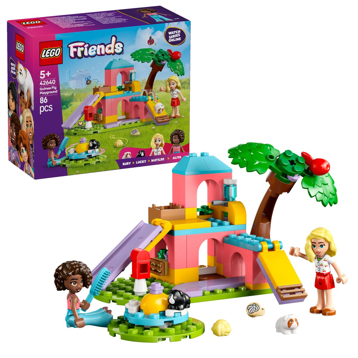 LEGO 42640 LEGO® Friends 42640 - Meerschweinchen Spielplatz – Box & Produkt