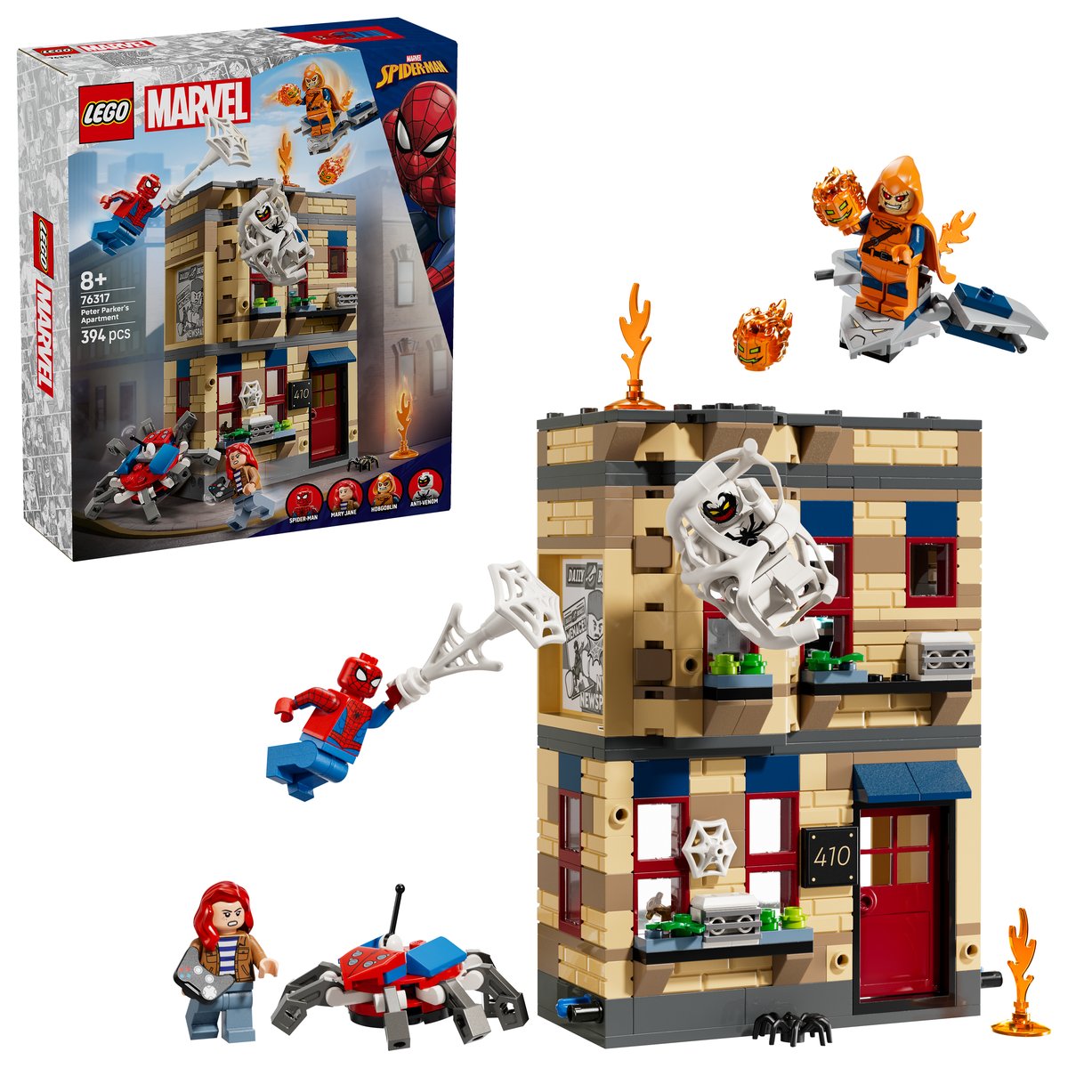 LEGO 76317 LEGO® Super Heroes 76317 - Peter Parkers Wohnung – Box & Produkt