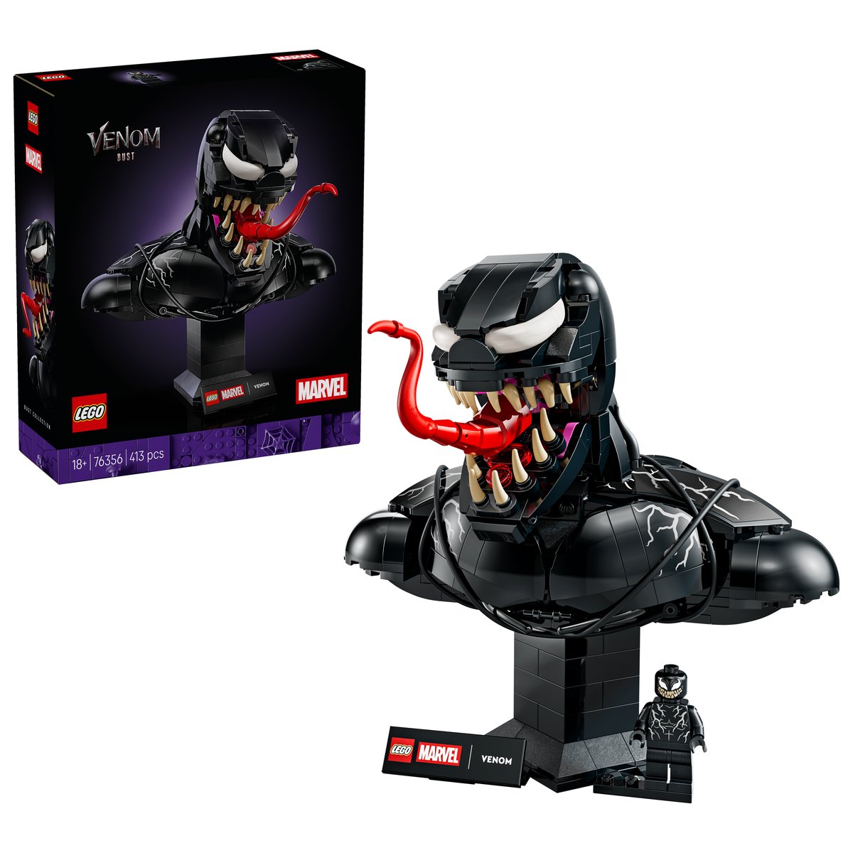LEGO 76356 LEGO® Super Heroes Marvel 76356 - Venom-Büste – Box & Produkt