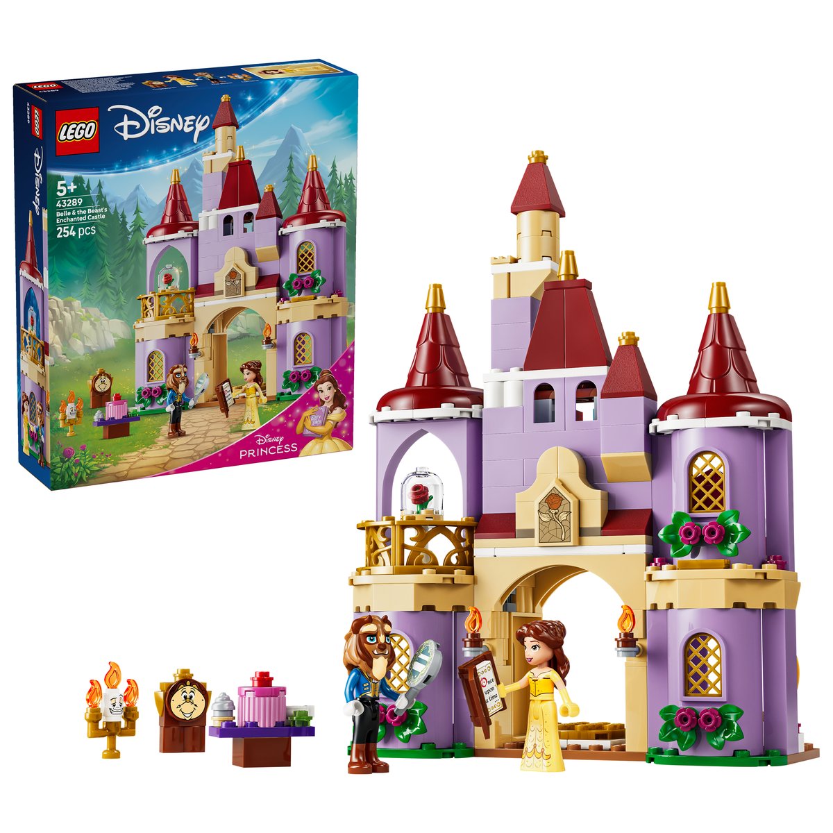 LEGO 43289 LEGO® Disney™ 43289 - Das verzauberte Schloss von Belle und dem Biest – Box & Produkt