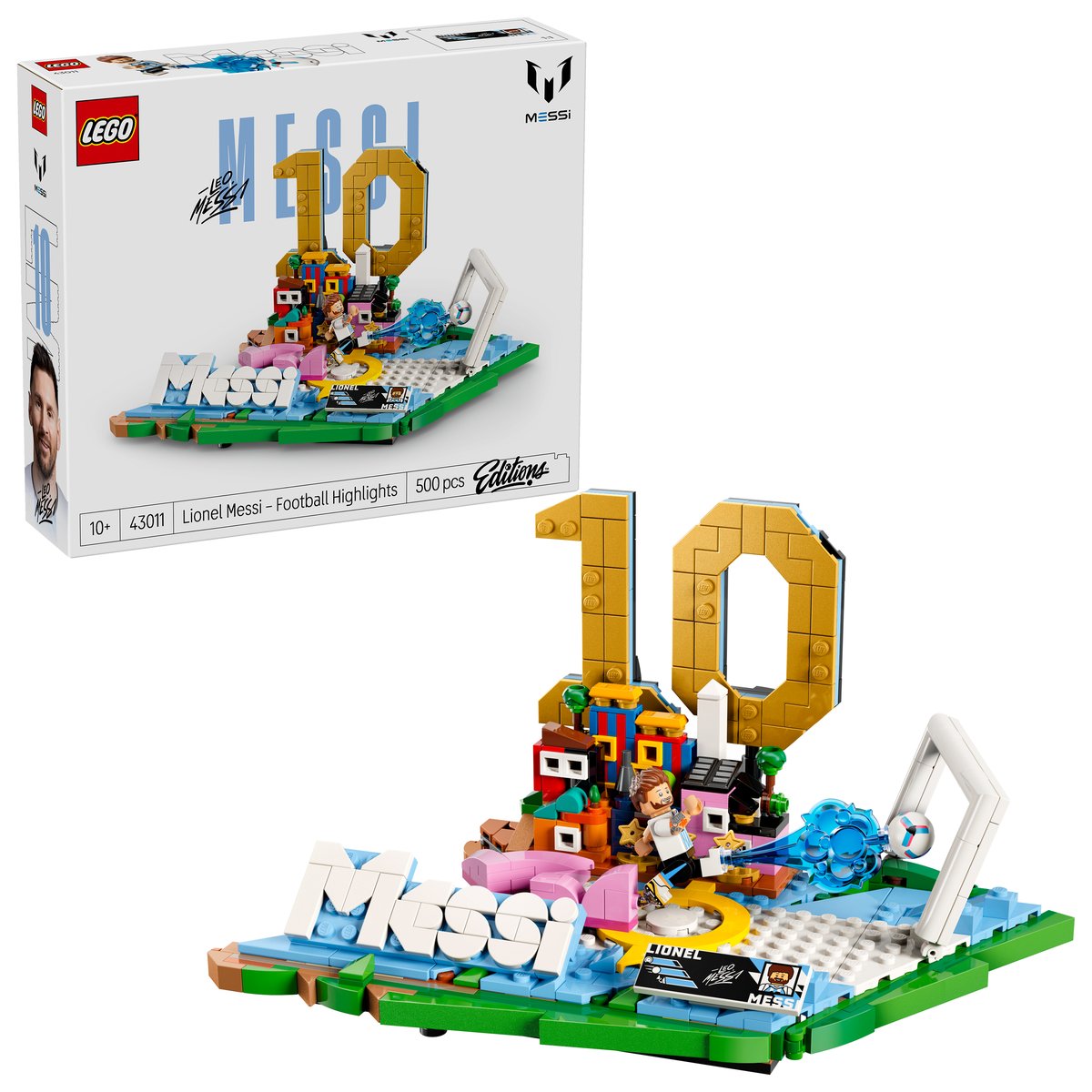 LEGO 43011 LEGO® Editions 43011 - Lionel Messi – Fußball-Highlights – Box & Produkt