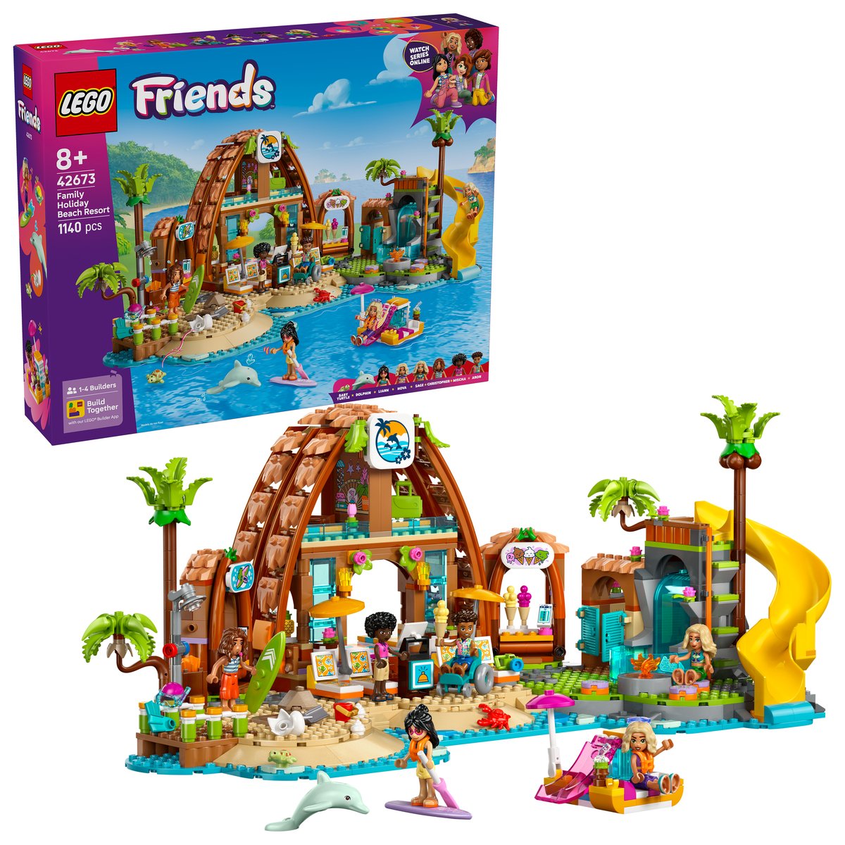 LEGO 42673 LEGO® Friends 42673 - Familienurlaub im Strandresort – Box & Produkt