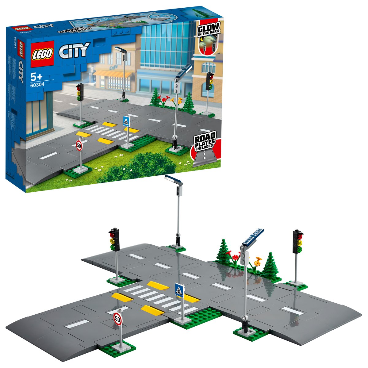 LEGO 60304 LEGO® City 60304 - Straßenkreuzung mit Ampeln – Box & Produkt