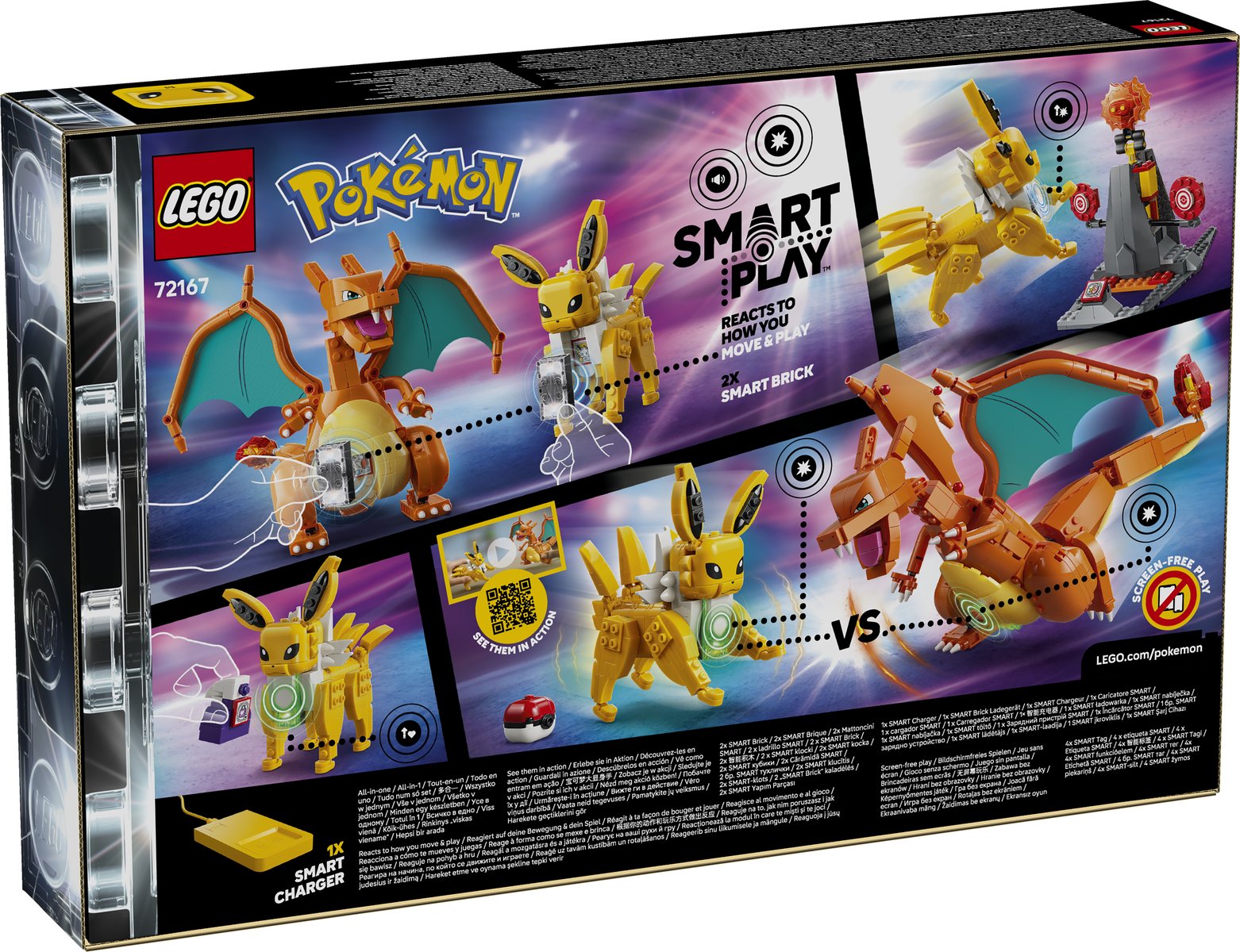 LEGO 72167 LEGO® Pokémon™ 72167 - SMART Play™: Ultimativer Showdown zwischen Glurak und Blitza – Verpackung hinten