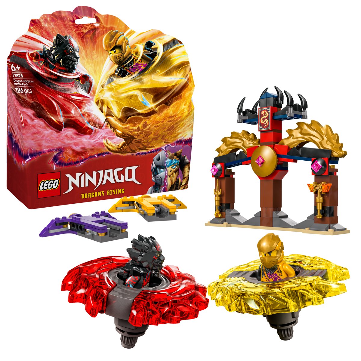LEGO 71826 LEGO® Ninjago 71826 - Drachen-Spinjitzu Battle Pack – Box & Produkt